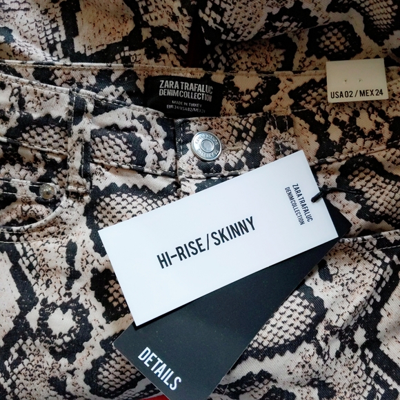 Zara Jeans Zara Snakeskin Print High Rise Skinny Jeans 34 Poshmark
